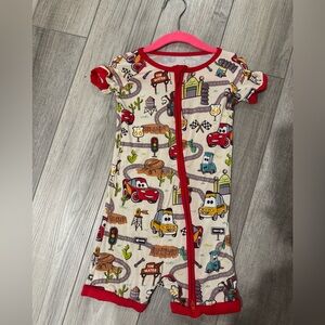 Little Sleepies Red and Cream Cars Romper